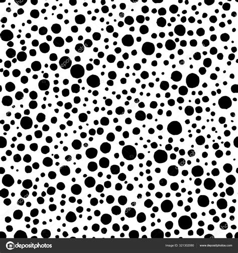 Black And White Seamless Polka Dot Pattern Random Ink Circles A Stock