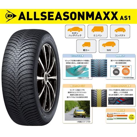 サマータイヤ DUNLOP ALL SEASON MAXX AS1 オールシーズンマックスエーエスワン 21550R17 95H 4本