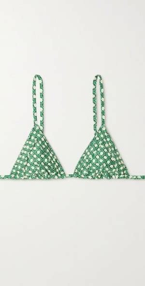 Peony Net Sustain Floral Print Stretch Econyl Triangle Bikini Top