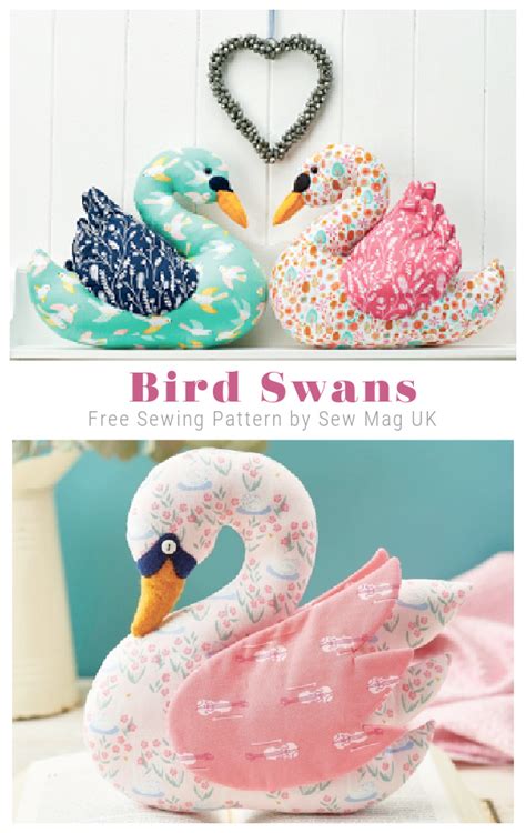 Diy Fabric Swan Toy Free Sewing Patterns Artofit