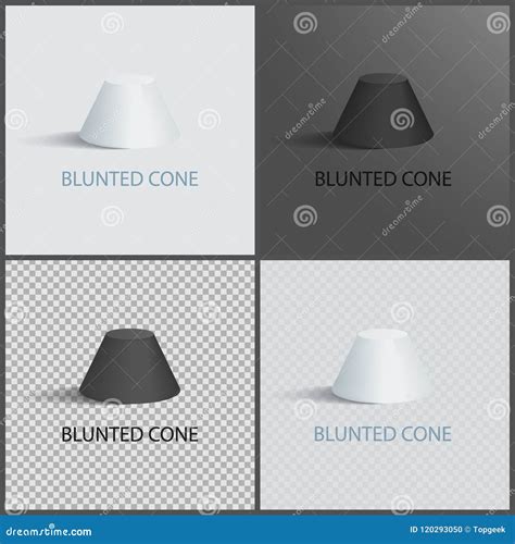 Blunted Cone Pentagonal Prism 3D Geometric Shapes Vector Illustration