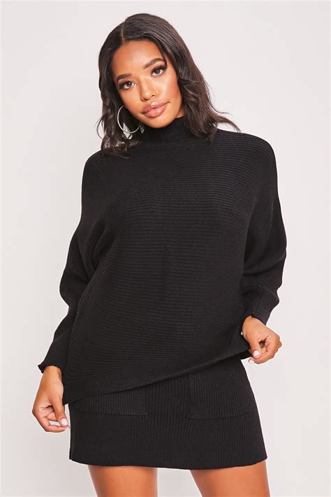 Ensemble Maille Pull Jupe Noir Brentiny Paris