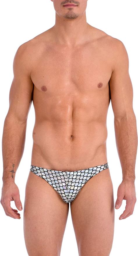 Gary Majdell Sport Men S Silver Mermaid Print Contour Pouch Ultra Greek