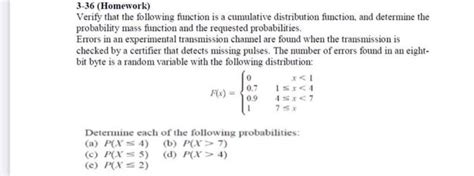 Solved Homework Verify That The Following Function Is Chegg