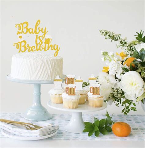 Baby Brewing Fondant Cake Toppers Set Beer Mug Cake Topper Baby