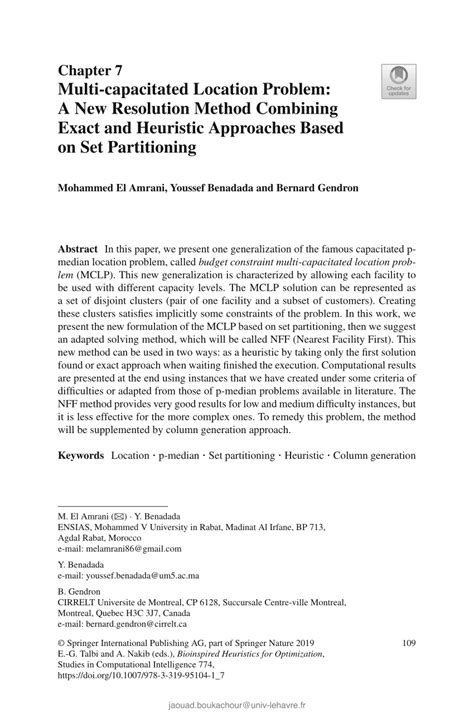 Pdf Multi Capacitated Location Problem A New Resolution Method