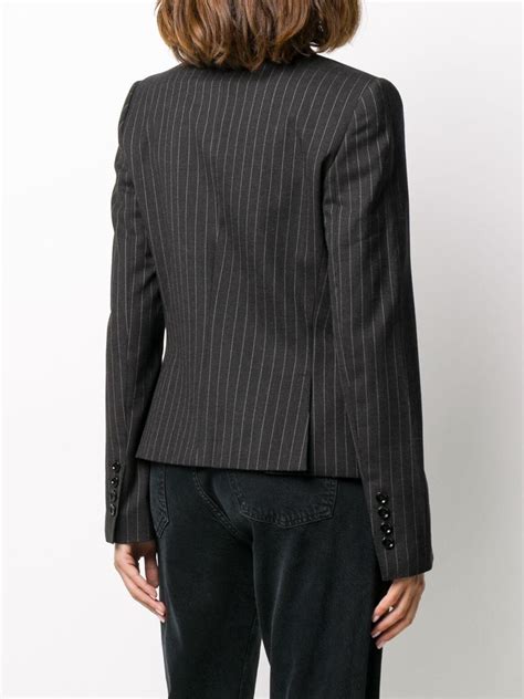 Dolce And Gabbana Synthetic Pinstriped Blazer In Black Lyst