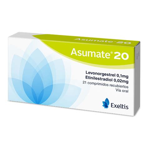 Asumate 20 Levonorgestrel Etinilestradiol 0 1mg 0 02mg Caja X 21