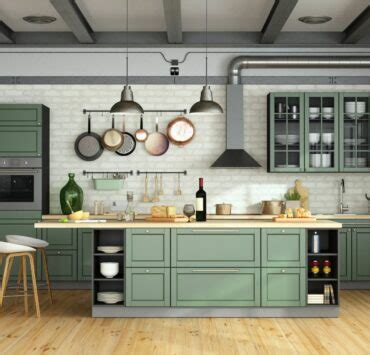 Farmhouse Sage Green Kitchen Cabinets