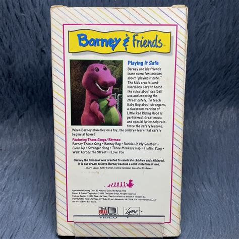 Barney And Friends Playing It Safe Vhs Tape 1992 Time Life Video The Lyons Group Ebay