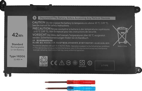 Amazon Yrdd Wh Laptop Battery For Dell Inspiron