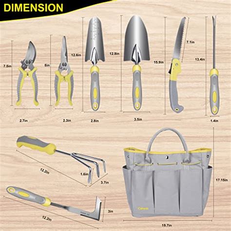 Garden Tool Set Carsolt 10 Piece Stainless Steel Heavy Duty Gardening Tool Set For Digging