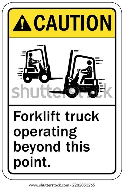 Forklift Safety Sign Labels Forklift Traffic Stock Vector Royalty Free