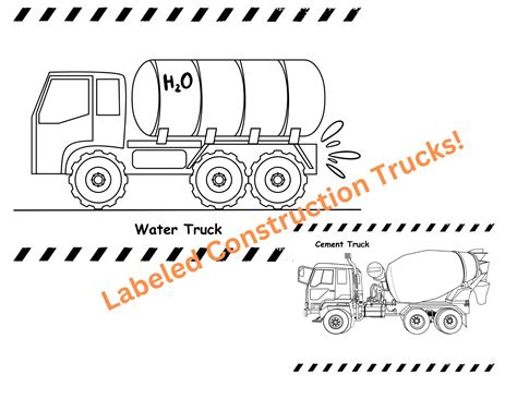 Construction Truck Coloring Pages - Etsy