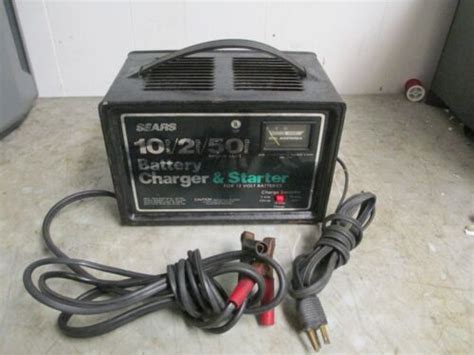 Vintage Sears Battery Charger And Starter 10 2 50 Amp 12 Volt Charge And Start Ebay