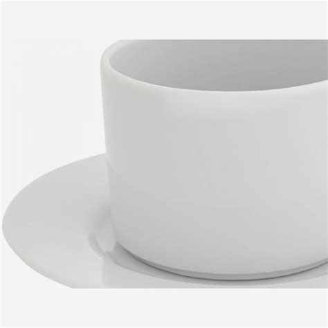 Bistro Tasse Th Avec Soucoupe En Porcelaine Blanc Design By