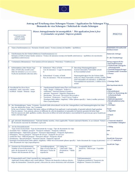 Antrag Auf Erteilung Eines Nationalen Visums Application For A National