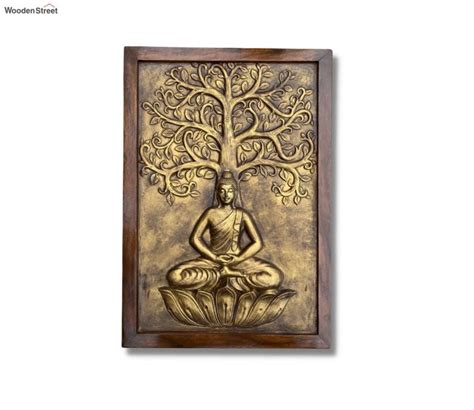 Buy Meditating Buddha Relief Mural Golden Online In India At Best Price