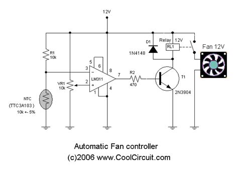 Temperature Controlled Fan Circuit Diagram