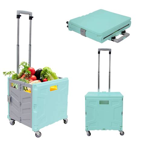 Buy Naizea Foldable Utility Cart Wheeled Rolling Crate Handcart