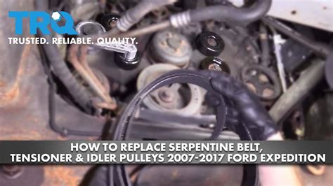 How To Replace Serpentine Belt Tensioner And Idler Pulleys 2007 2017 Ford Expedition Youtube