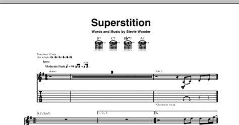 Superstition Guitar Tab Print Sheet Music Now