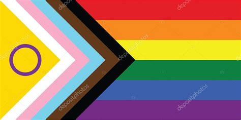 Orgullo De Progreso Lgbtq Con Bandera De Inclusión Intersexual