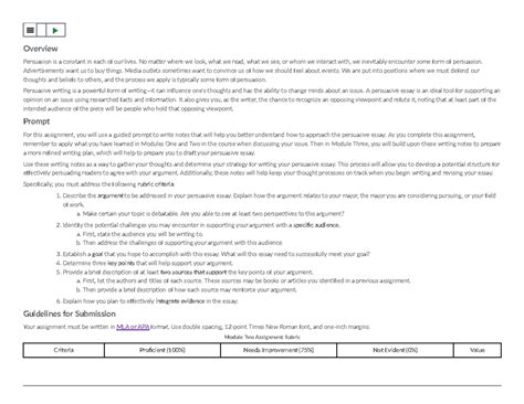 Module Two Assignment Guidelines And Rubric Overview Persuasion Is A