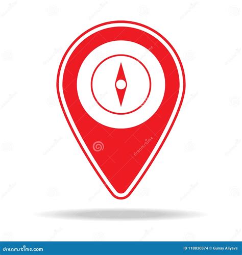 Compass Map Pin Icon Element Of Warning Navigation Pin Icon For Mobile Concept And Web Apps