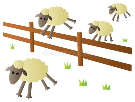 Sheep Jumping Fence stock vector. Illustration of difficulty - 24639443