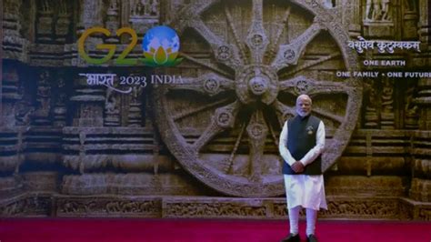 Indias Prime Minister Narendra Modi Arrives At Bharat Mandapam In Pragati Maidan For G20