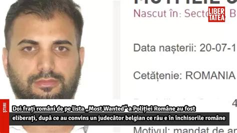 Doi frați români de pe lista Most Wanted a Poliției Române au fost