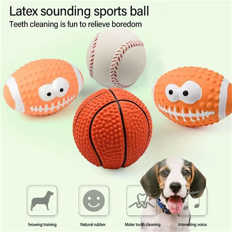 Soft Bouncy Durable Natural Latex Chew Play Ball Pets Accessories Rugby