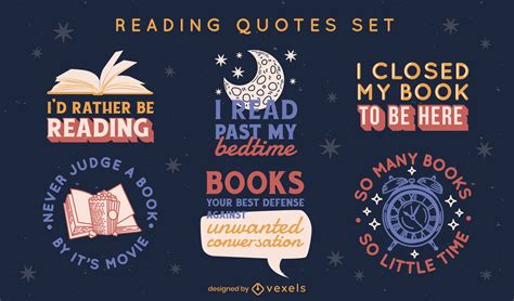 Reading Books Hobby Badge Set Vector Download