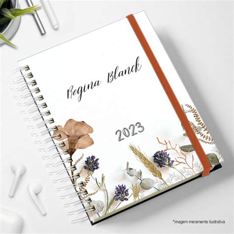 Agendas Personalizadas Floral Aquarela Marrom Elo