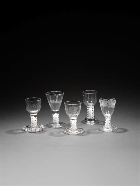 Bonhams An Opaque Twist Firing Glass Circa 1760