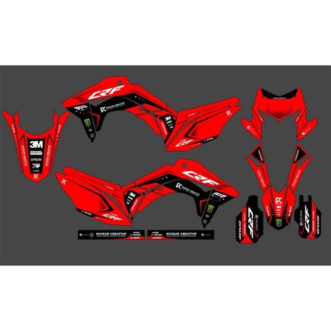 Jual DECAL STICKER FULL BODY FULL PRINT FULL BLOCK CRF 150L 150CC 2017