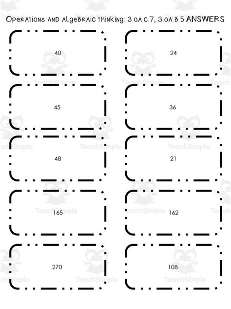 3rd Grade Math Review Game By Teach Simple