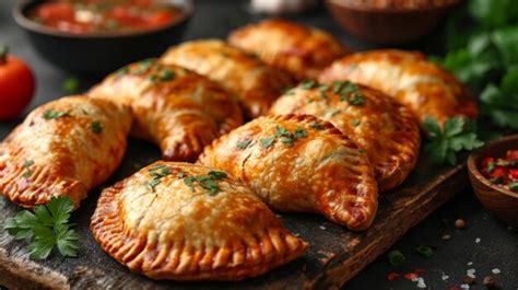 Premium Photo Tempting Chicken Empanadas From Argentina Generative Ai