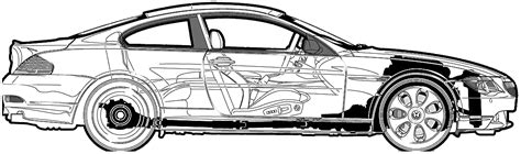 2004 BMW 6 Series E63 645i Coupe Blueprints Free Outlines