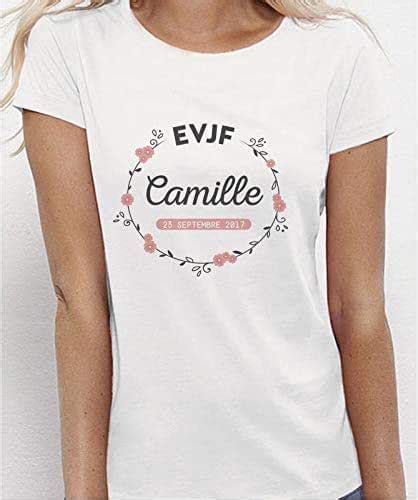 Tee Shirt Evjf Personnalis Couronne De Fleurs Avec Son Pr Nom Et Date