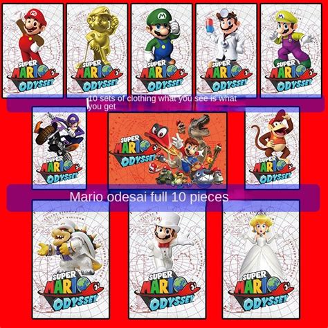 Switch Mario Odyssey Amiibo Card Full 10 Pieces Crossover Card 3D World