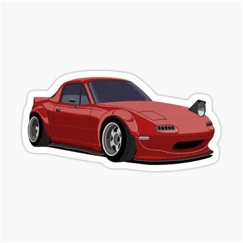 Red Mazda Na Miata Roadster Front Profile Winking Sticker By Havens