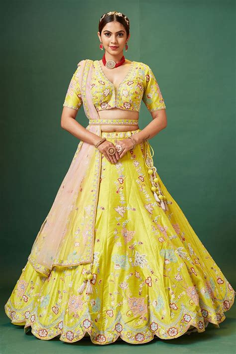 Amazing Yellow Colored Designer Lehenga Choli