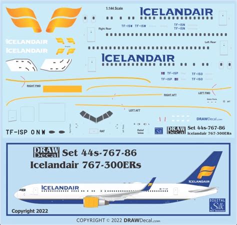 Boeing Er Icelandair Full Colors Draw Decal