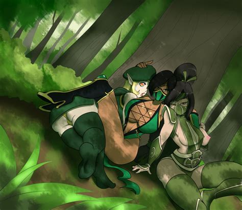 Rule 34 2d Akali Jhomen Tethi Crossover Dark Skinned Female Dark Skin Female Jade Mortal