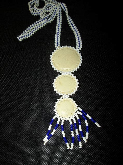 Native American Seed Bead Necklace 3 Medallion Pendan Gem