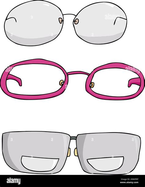 Three Types Of Eyeglasses Cartoons Over White Background Stock Vector Image And Art Alamy