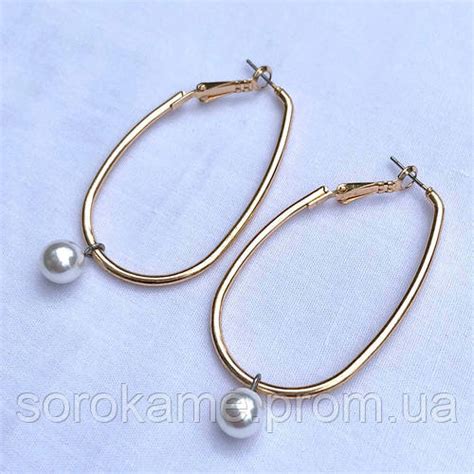 Серьги минималистичные с жемчужинами золотисто серебристые (ID ...