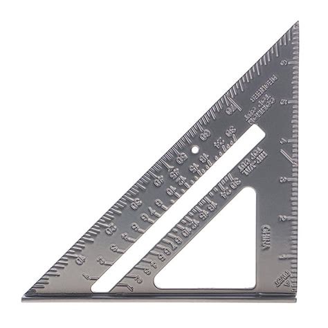 Delidge Double Side Scale Aluminium Alloy Metric Inch Triangle Ruler Measurement Hand Tools 180